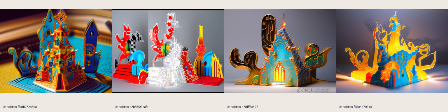 Four dimensional miniature AIsketcher directions generated for the HPO-selected English Studio documentation fixture