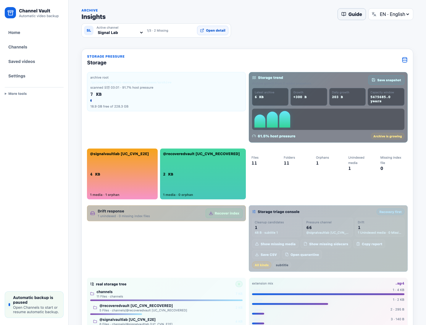 Advanced storage analysis