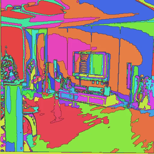 Initial color graph-cut over-segmentation regions.